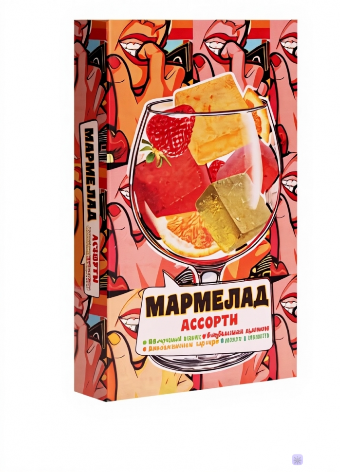  Мармелад АлкоАссорти(яблочный виски, клубничный просекко, апельсиновый вермут, лайм текила) 110г в Отрадном