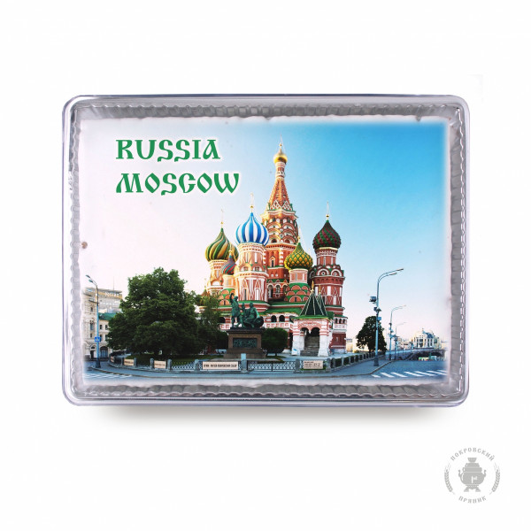№3 Пряник 600г RUSSIA MOSCOW с фотопечатью (в подарочной пластиковой упаковке)  в Отрадном