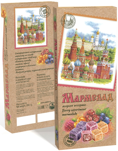  Сладарт Мармелад Ассорти ягодное в сахарной пудре, 200г    в Отрадном